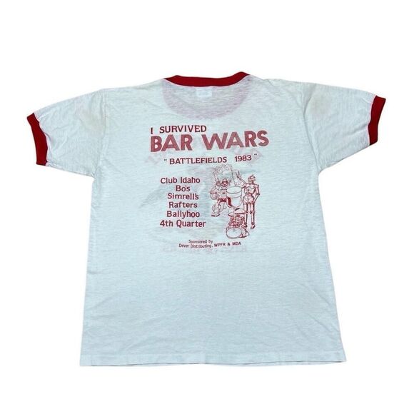 American Vintage 80s Budweiser Ringer Shirt Medium - Picture 7 of 10